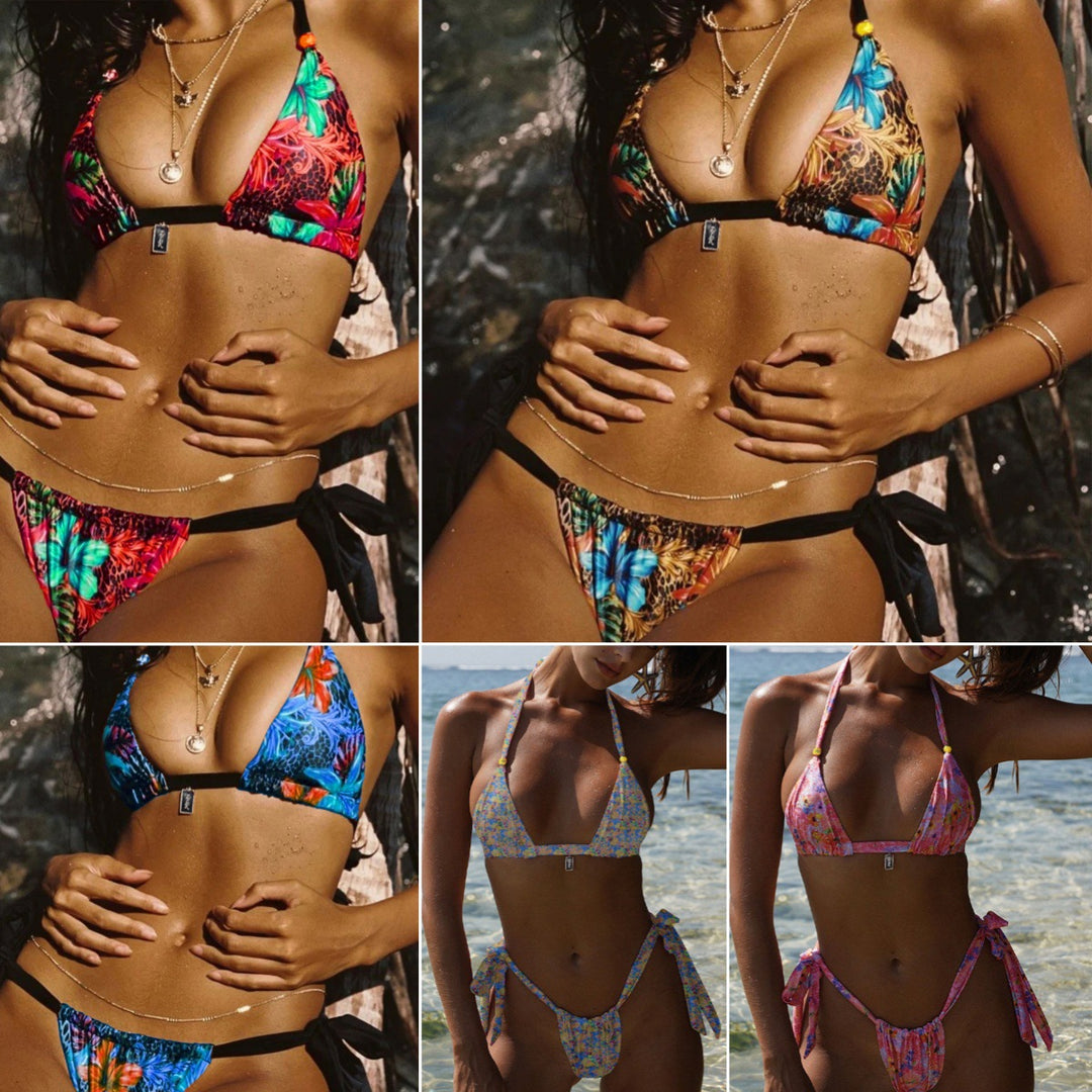 Femme Justerbar Triangle-Bikini-Sæt med iøjnefaldende mønstre Stilla