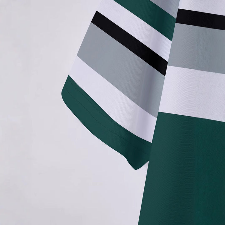 Herrer polo t-shirt med moderne stribemønster og åndbart materiale Stilla