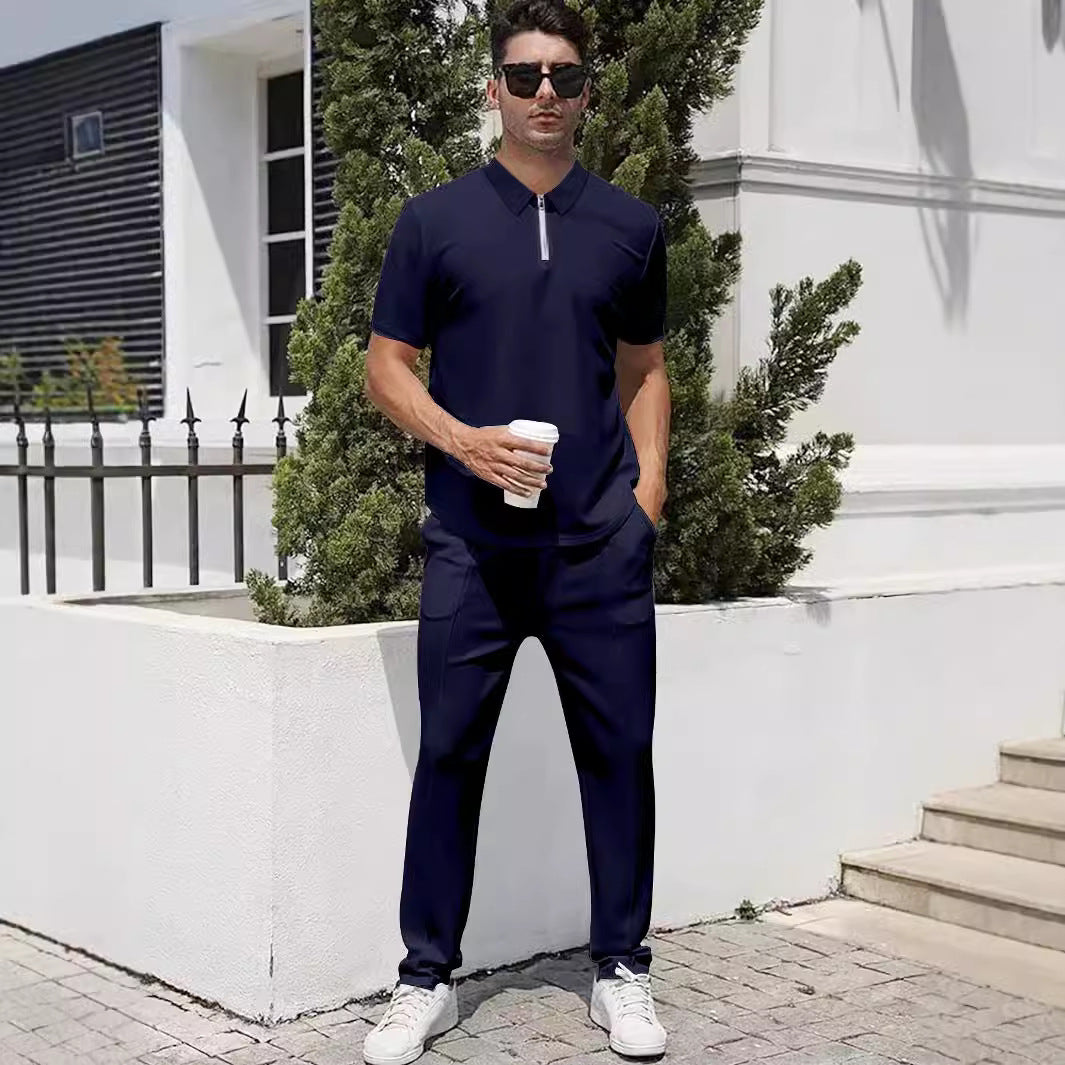 Herrer sporty polo shirt med moderne detaljer Stilla
