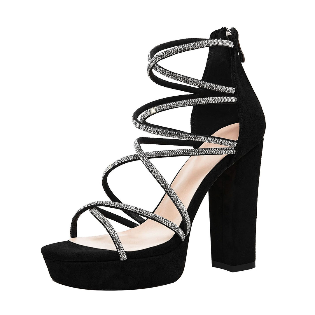 Femme High Platform Sandaler med dekorative metalliske accenter Stilla