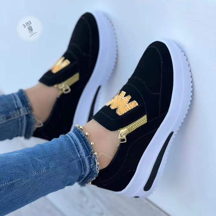 Dame Slip-On Sneakers med glitrende accenter og elastisk overdel Stilla
