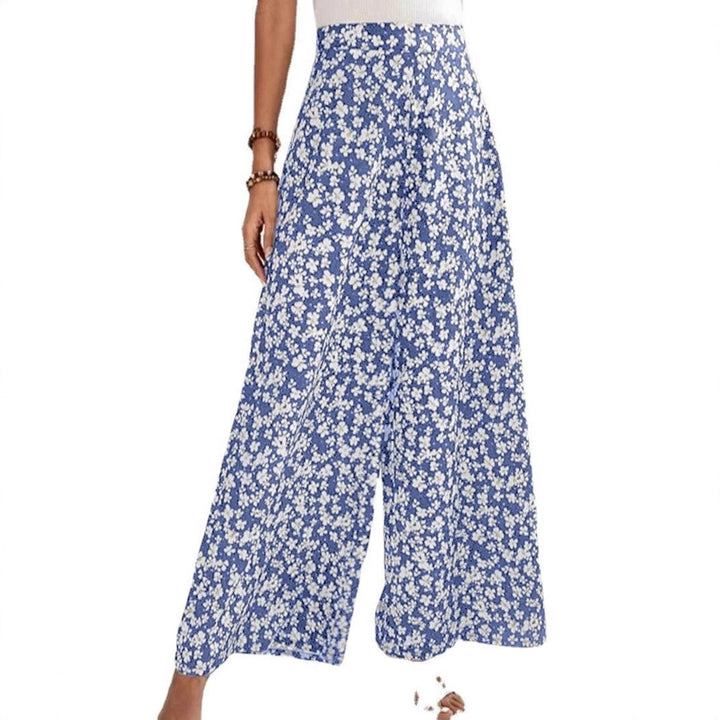 Dame bred sommerbukser med blomsterdesign Stilla