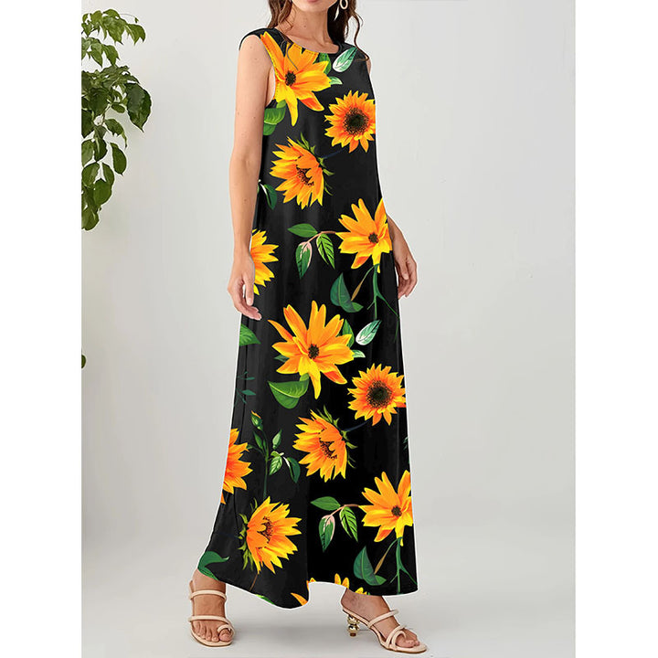 Dame maxikjole med blomsterprint Stilla