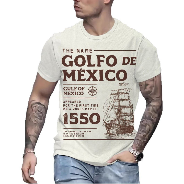 Herrer T-Shirt med maritimt grafisk tryk Stilla