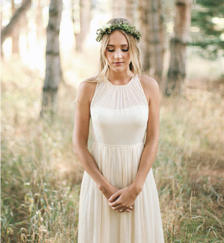 Elegant chiffon brudekjole til damer Stilla