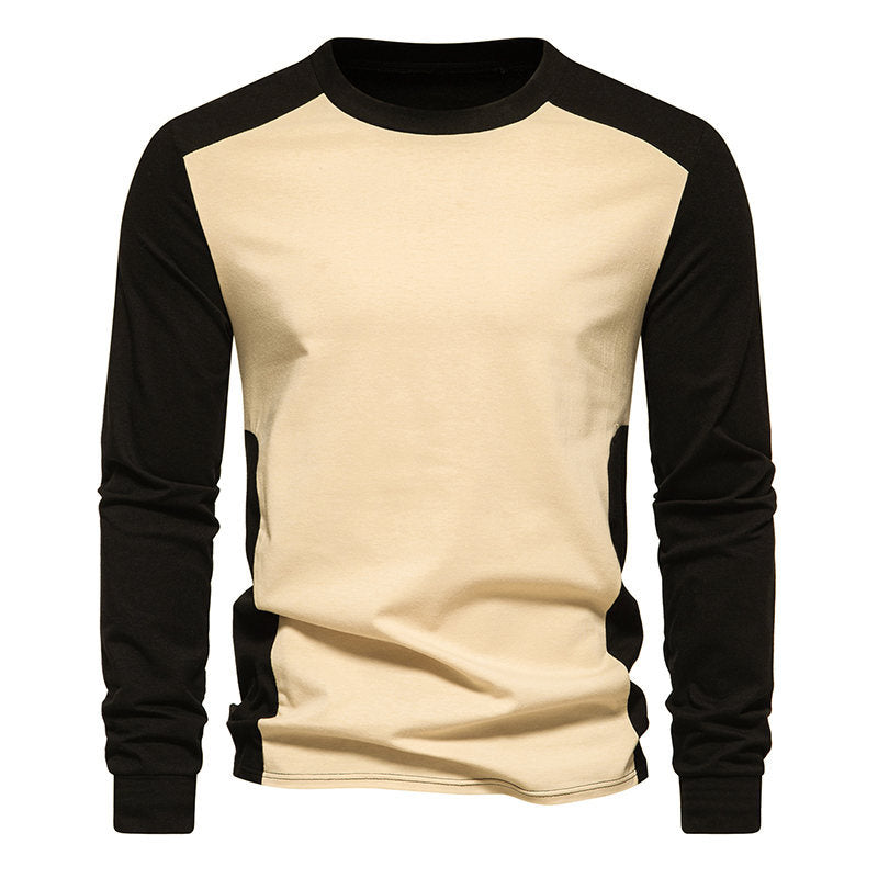 Herre Fritid Farveblok Langærmet T-Shirt Stilla