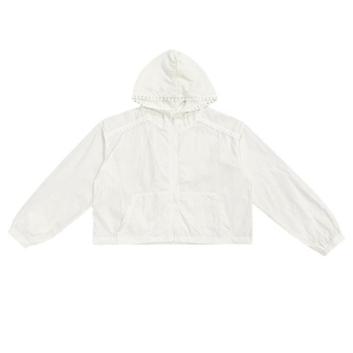 Damer mode cropped jakke med justerbar hættekrave Stilla