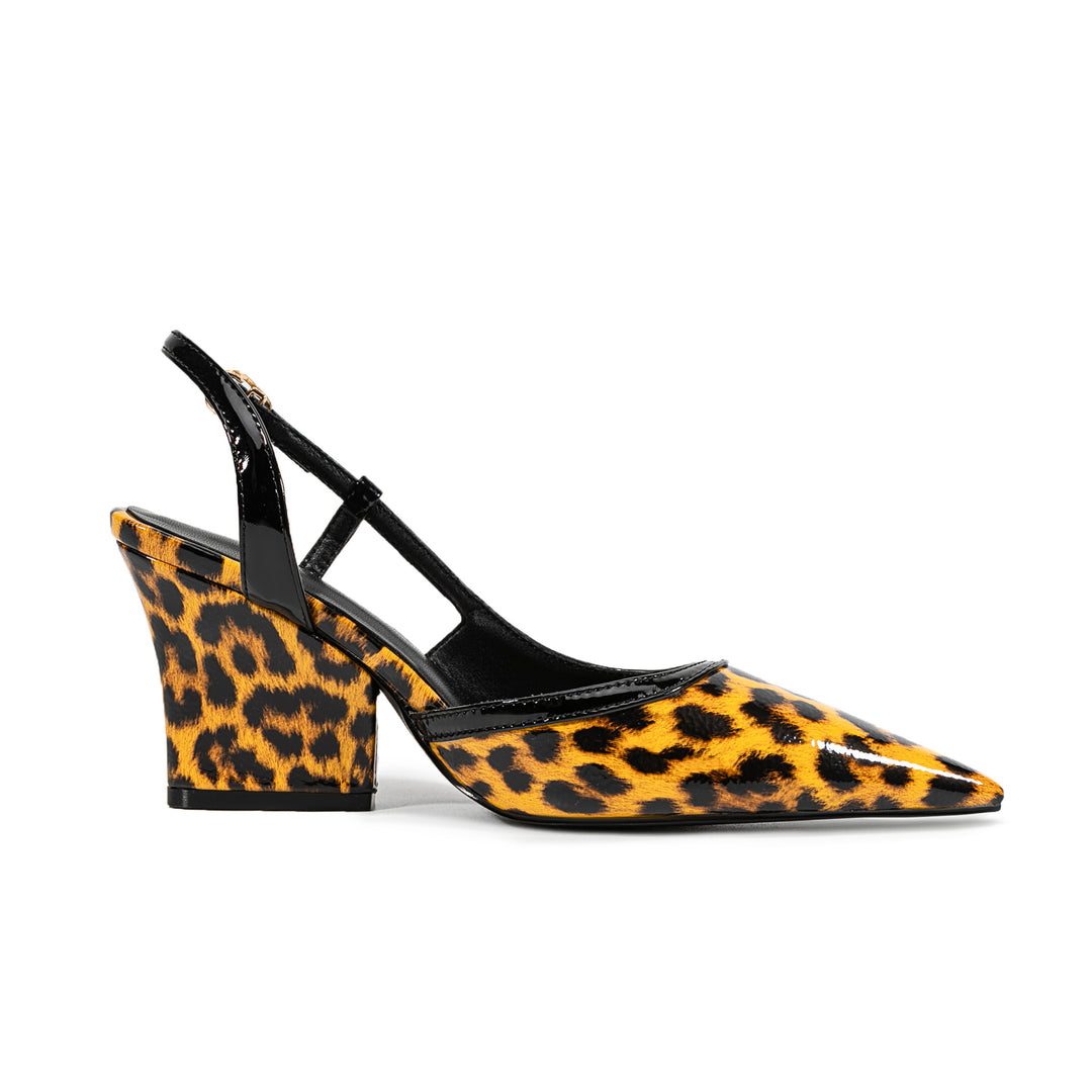 Femme Slingback Spids-Hæl med Chunky Blokstøtte Design Stilla