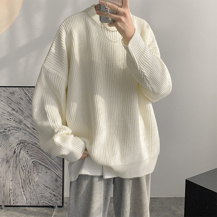 Herrer Oversized Strikpullover med struktureret ribdesign og blødt inderfôr Stilla