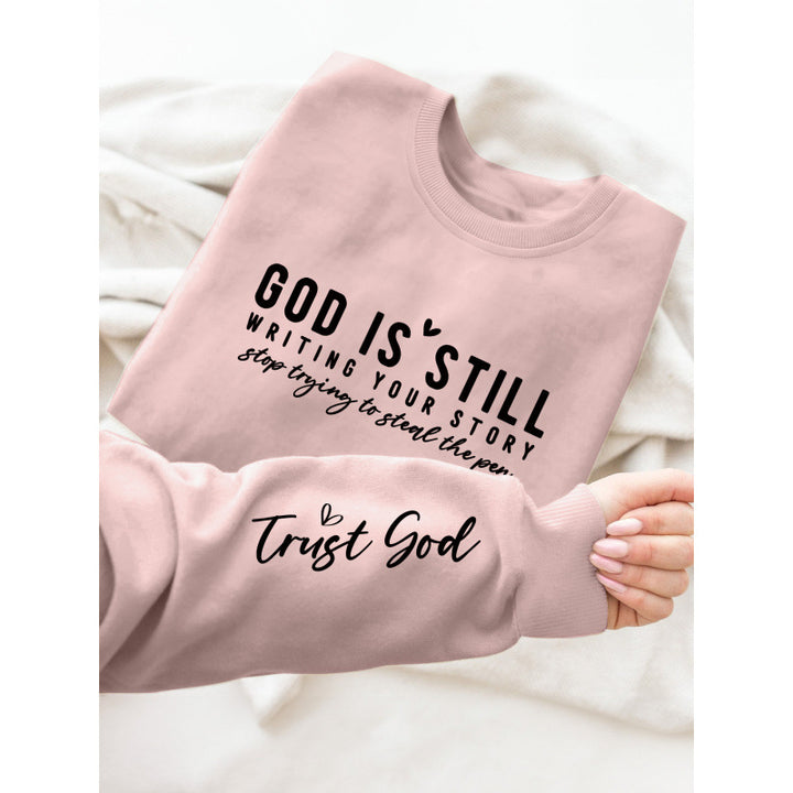 Kvinders sweatshirt med inspirerende tekst og blødt materiale Skovae