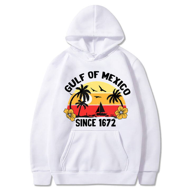 Dame hoodie med kreativt strandmotiver og højkvalitetsstof Skovae