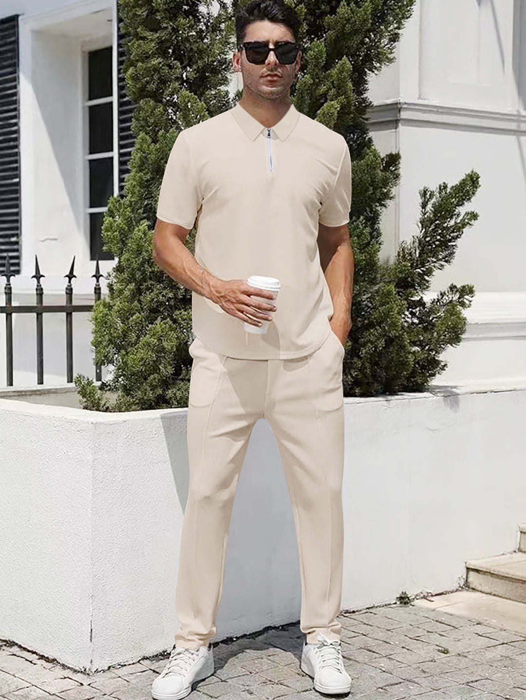Herrer sporty polo shirt med moderne detaljer Stilla