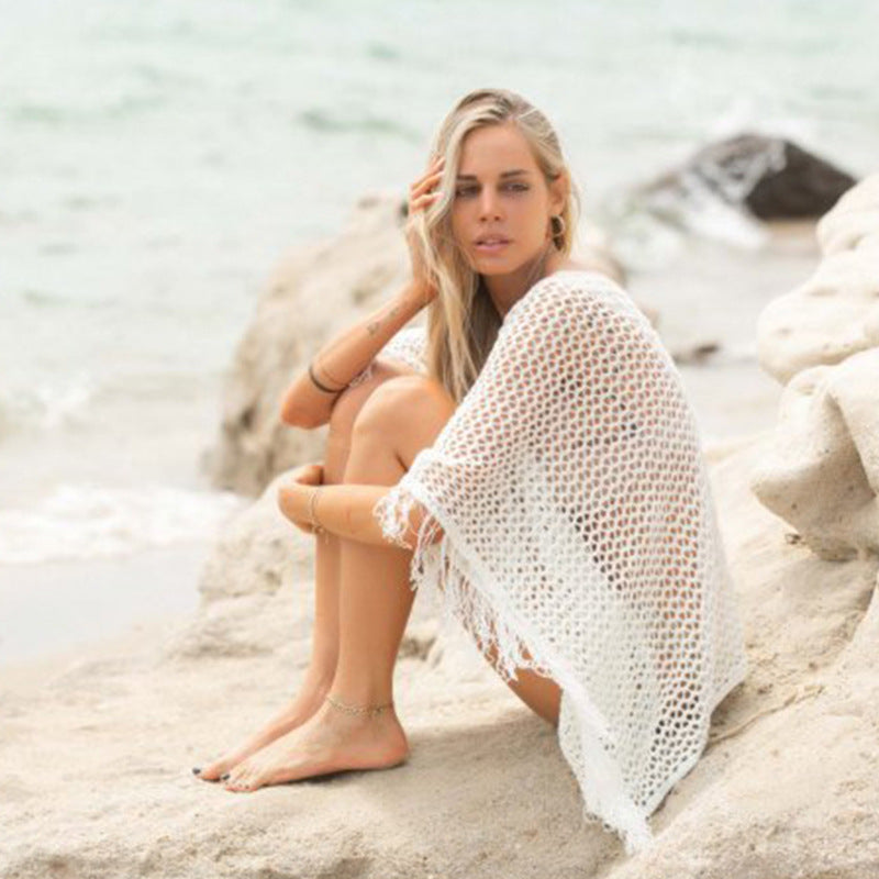 Dame elegant luftig hækle-strandkjole Skovae
