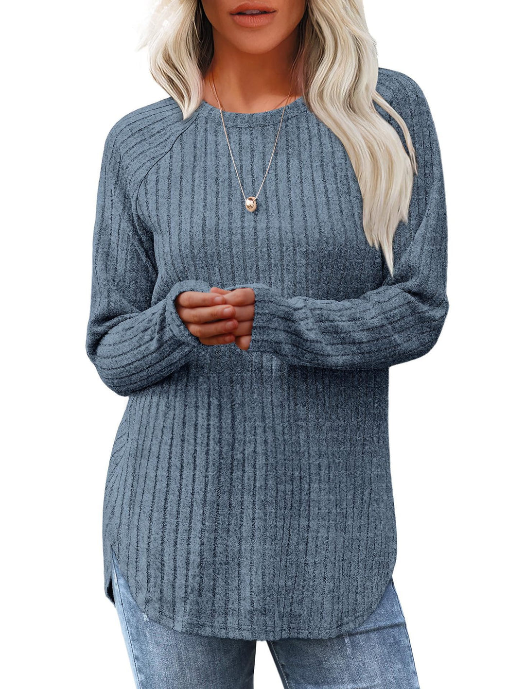 Dame strikpullover med raffineret ribdesign og afslappet snit Stiila