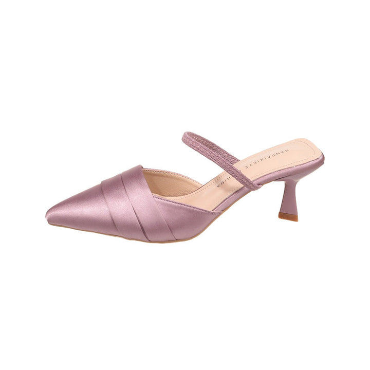 Dame spids tå Slingback-hæle med elegante stropper Stilla