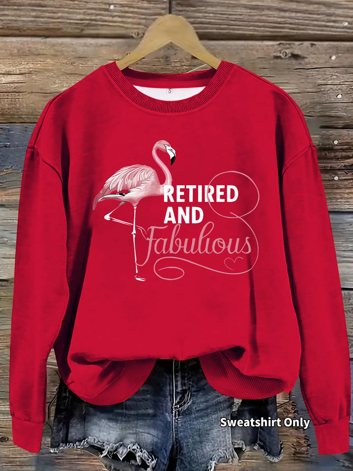 Kvinders sweatshirt med unikt flamingo motiv og inspirerende print Stilla