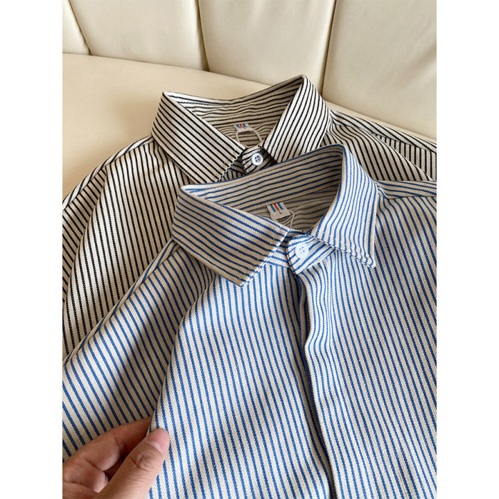Femme Stribet Let Button-Up Skjorte Stilla