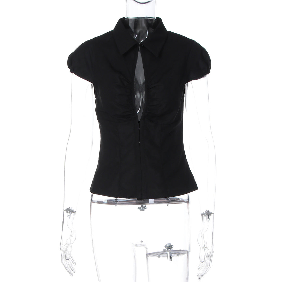 Damer Elegant figursyet bluse med en lynlås Skovae