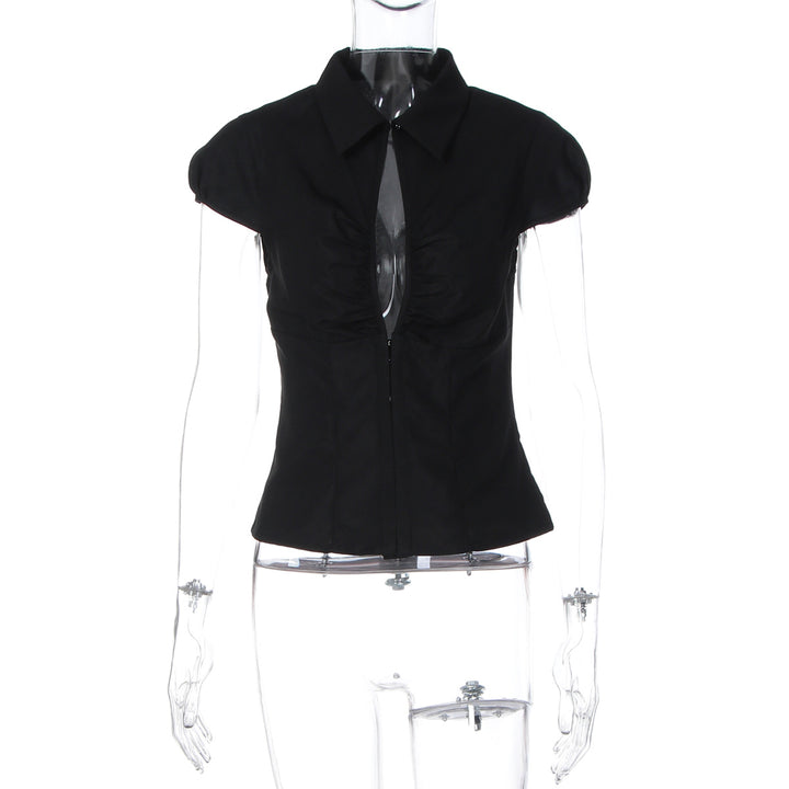 Damer Elegant figursyet bluse med en lynlås Skovae