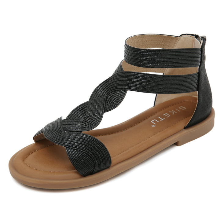 Dame elegante sandaler med flettet remdesign og fleksibel fodseng Stilla