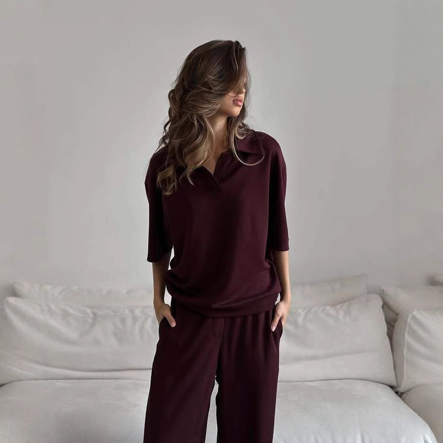 Kvinder Casual Bluse med Løs Pasform og Elegant Krave