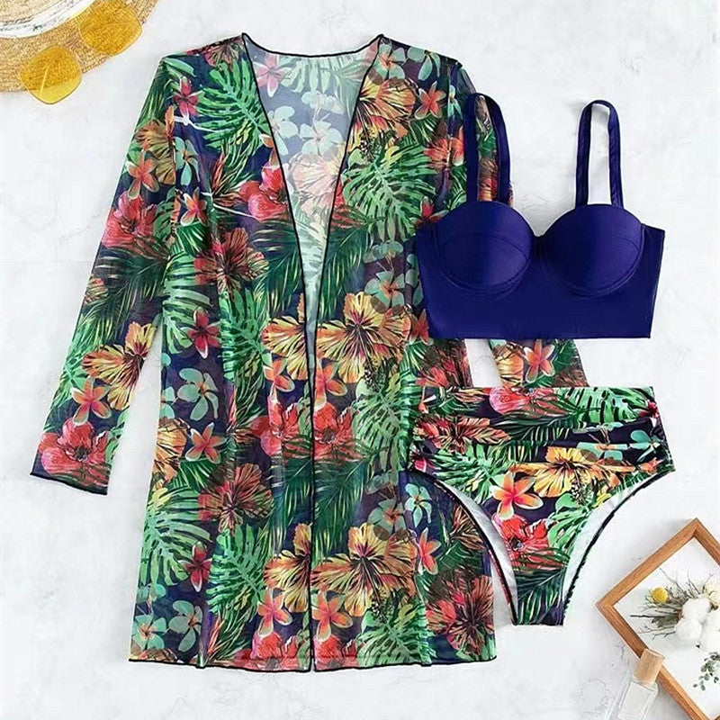 Dame Strandkimono med blomstret design Stilla