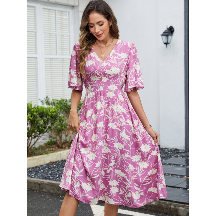 Dame Midikjole med blomsterdesign Stilla