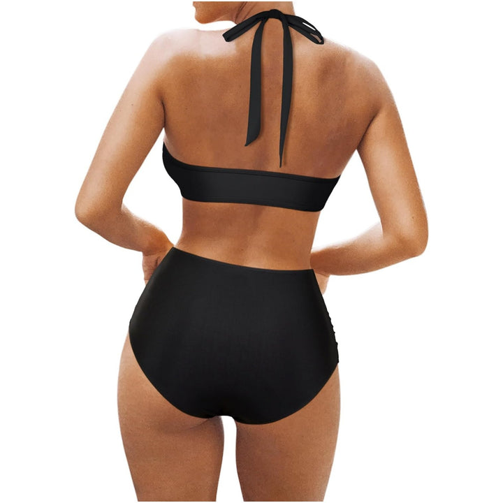 Femme Højtaljet Sport-Bikini-Sæt med Mesh-Accenter Stilla