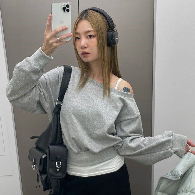 Kvinders afslappede sweater med asymmetrisk halsudskæring Stilla