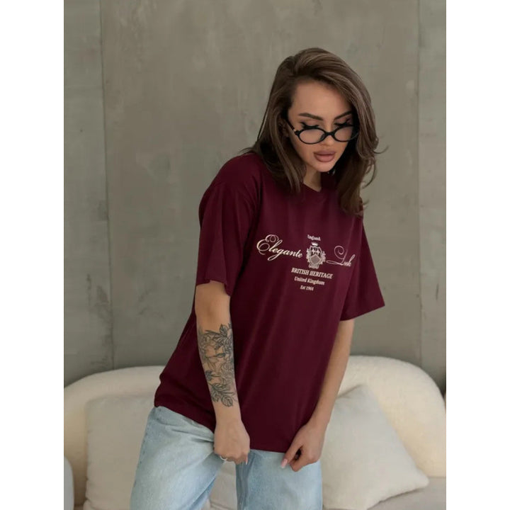 Dame T-shirt med elegant tekst og afslappet pasform Stilla