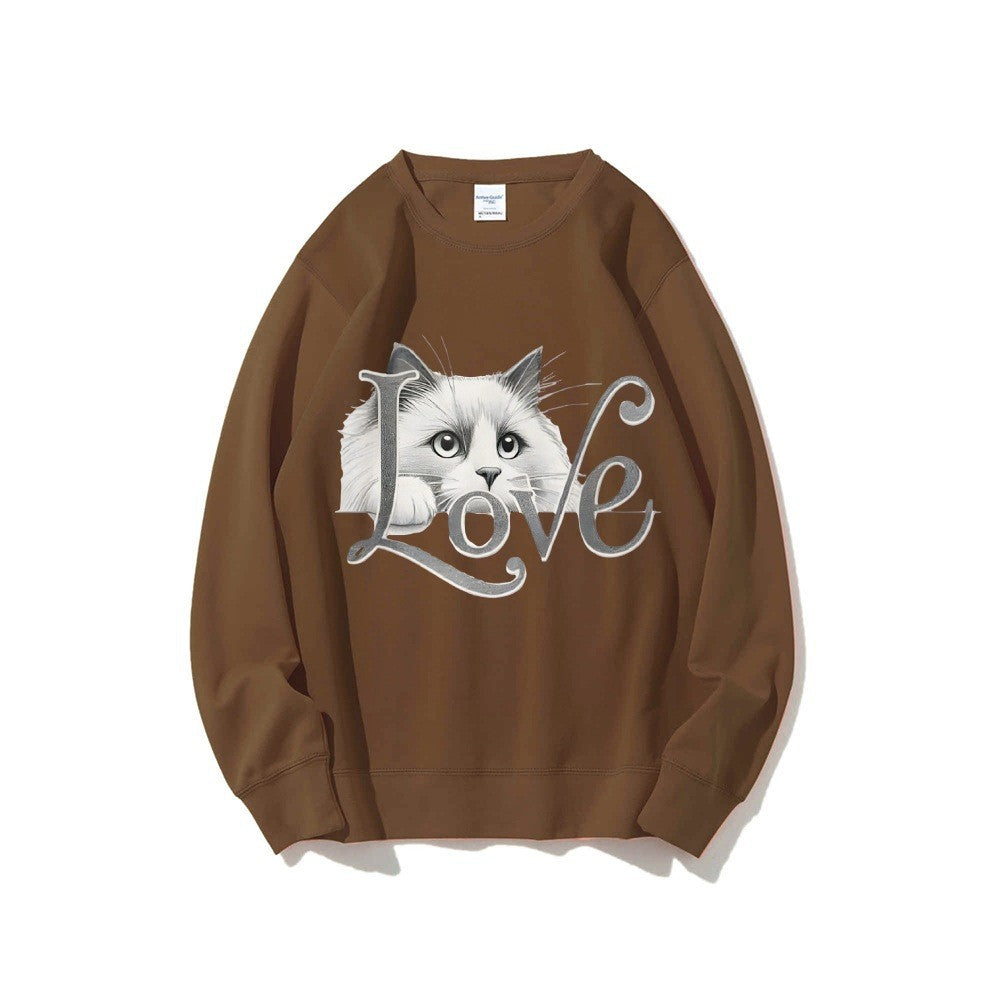 Kvinders sweatshirts med legende katte design og afslappet pasform Stilla