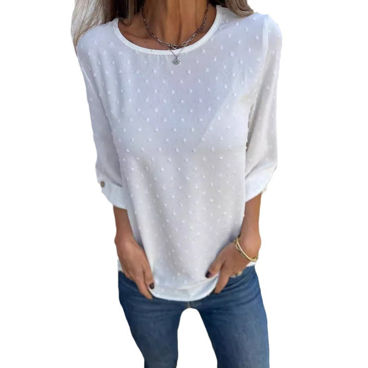Damebluse med struktureret overflade og fashionable ¾-ærmer Stiila