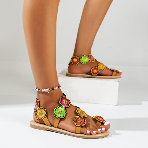 Dame Mode Sandaler med farverigt blomsterdesign Stilla
