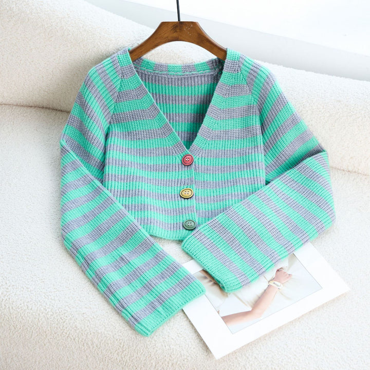 Kvindernes cardigan med farverigt knapdesign og afslappet skæring Stilla