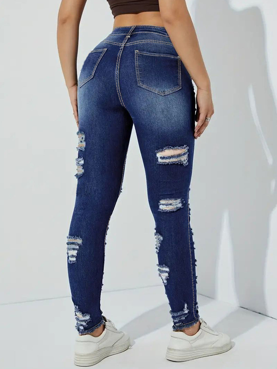 Kvinder Revne Højtaljede Skinny Jeans Stilla
