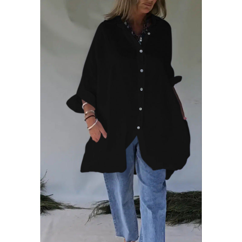 Dame oversized skjorte med knaplukning Stilla