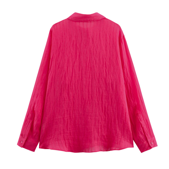 Femme Letvægt Tekstureret Button-Up Skjorte Stilla
