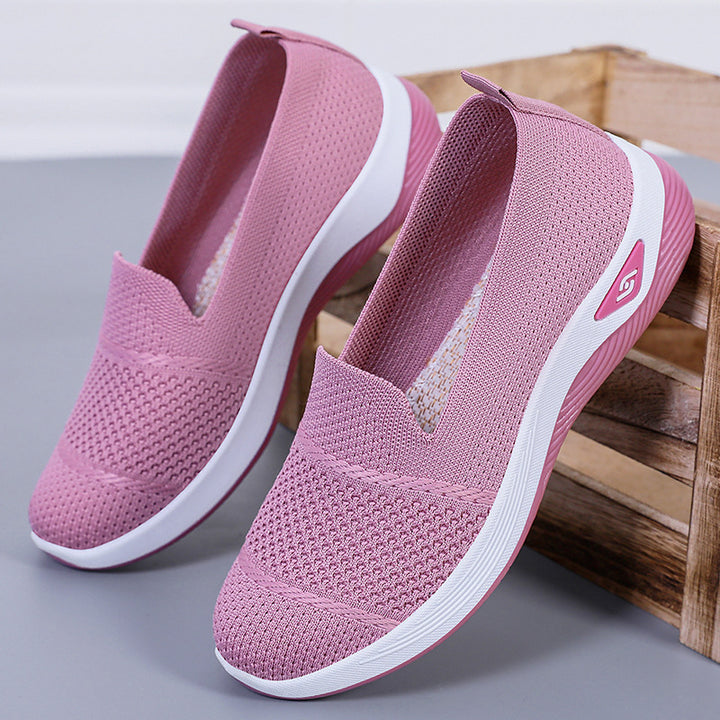 Dame Åndbare Slip-On Fritidssko med elastisk Strikkestruktur Stilla