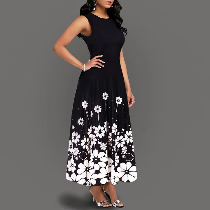 Dame Maxikjole med blomstret design Stilla