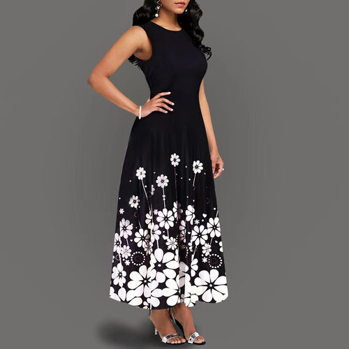 Dame Maxikjole med blomstret design Stilla