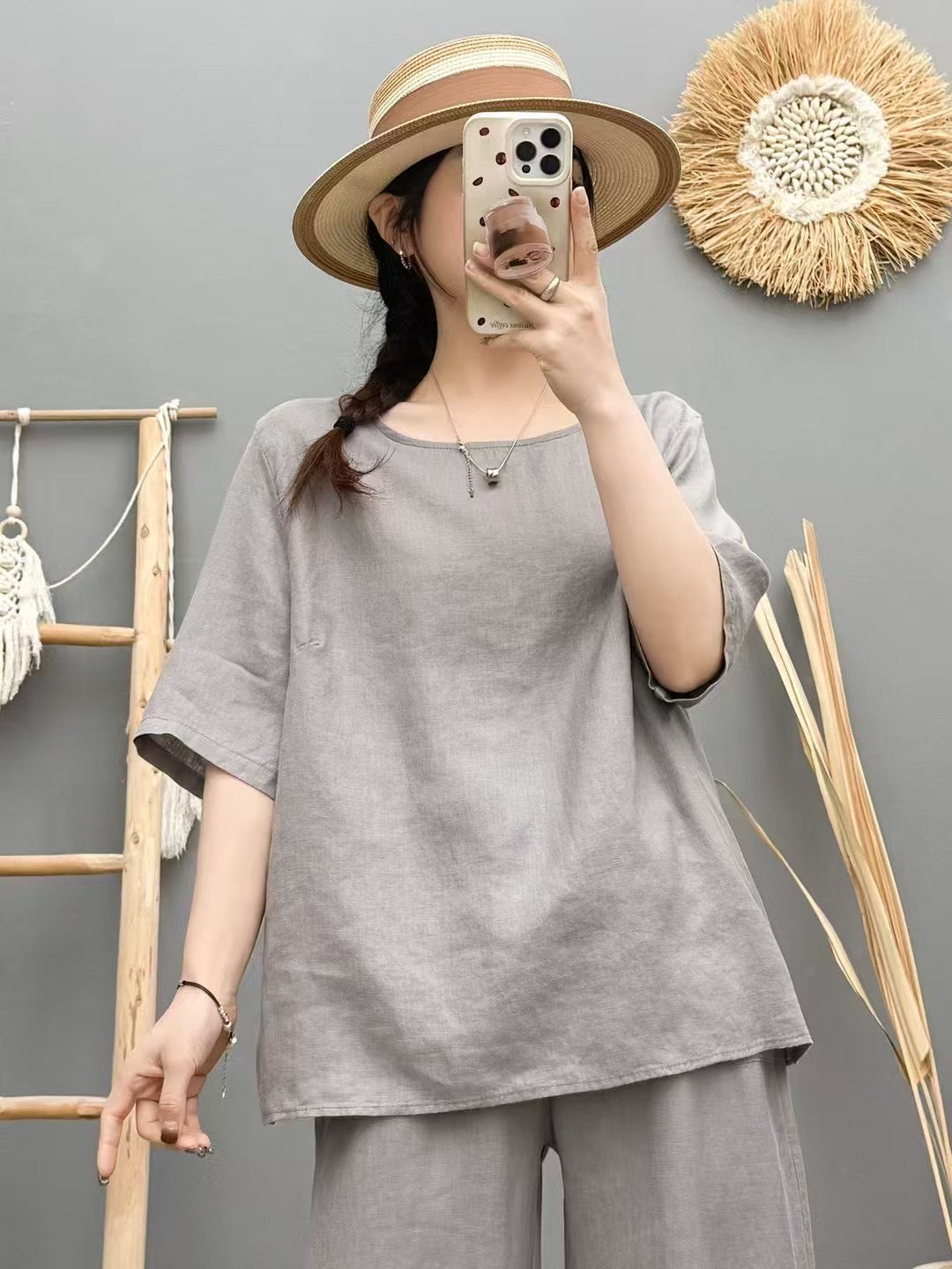 Dame Relaxed Fit Linned Oversized Top Stilla