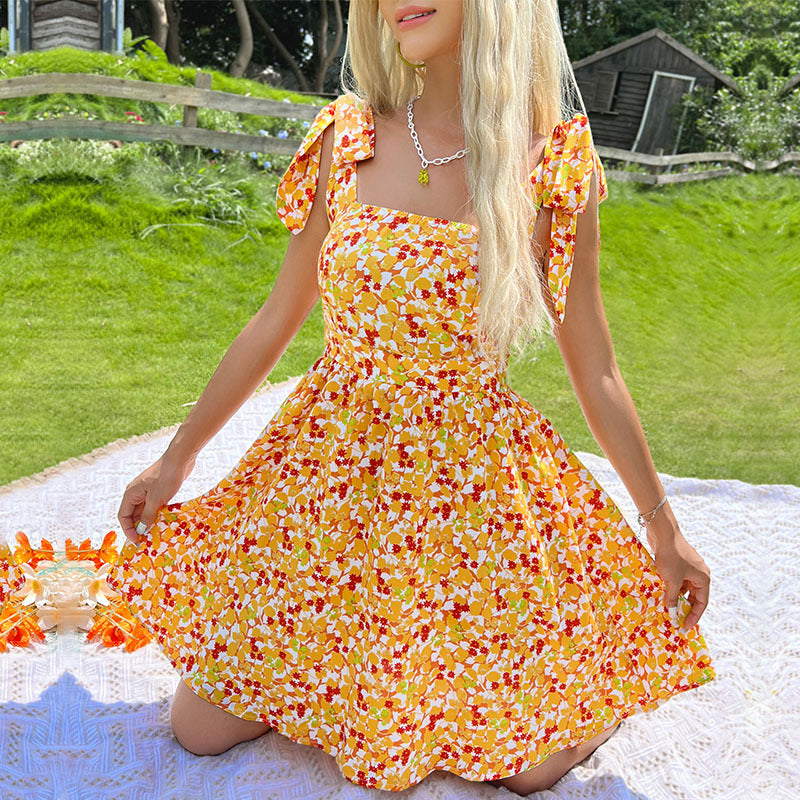 Dame Floral Print Sommerkjole Stilla