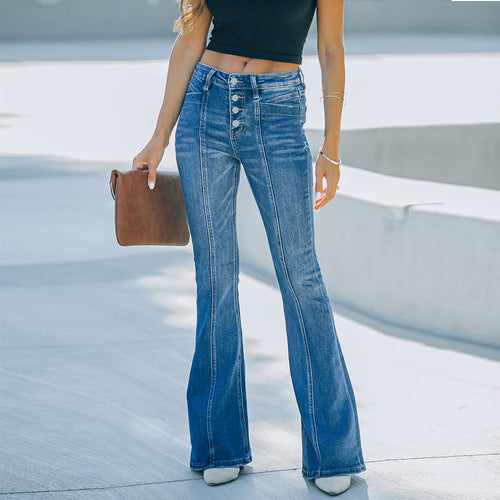 Stilla | Afslappet Bred Ben Lommer Denim Bukser