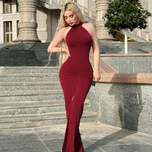 Damer Elegant Maxikjole med asymmetrisk snit og raffineret drapering Stilla