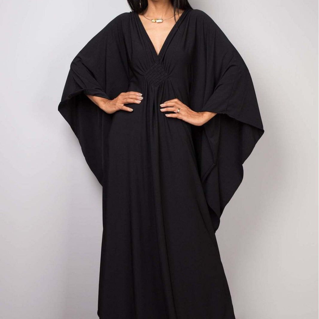Dame Kaftan med elegant V-udskæring og flydende snit Stilla