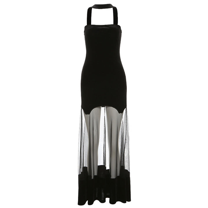 Dame off-shoulder maxikjole med gennemsigtige indsatser og raffinerede cut-outs Stilla