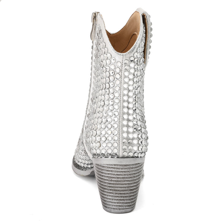 Femme Strass-besatte Western-inspirerede Støvler Stilla