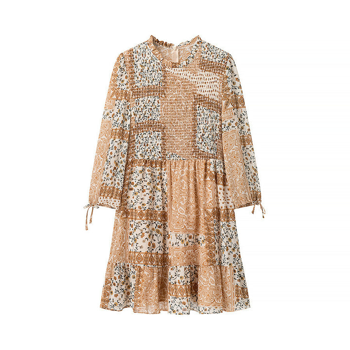 Femme Bohemian Patchwork Skift Kjole Stilla