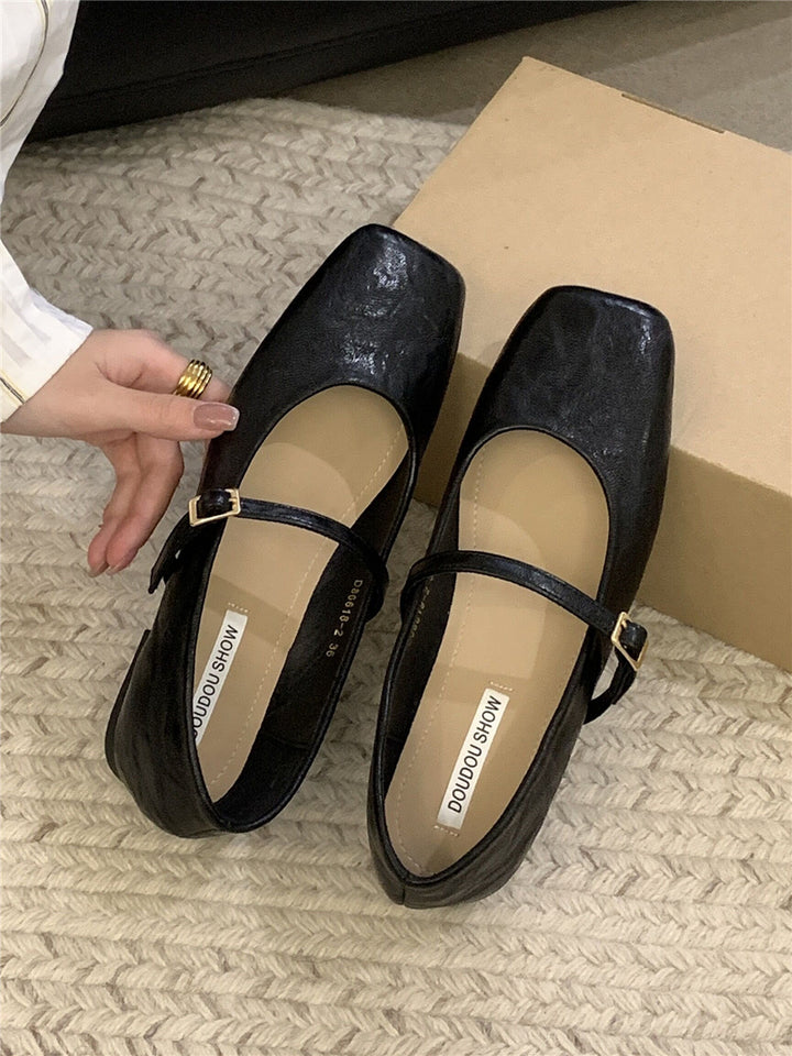 Dame elegante Mary Jane ballerinaer med justerbar rem Stilla