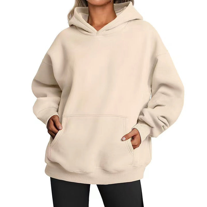 Kvinders oversized hoodie med praktiske kængurulommer og blød indvendig foring Skovae